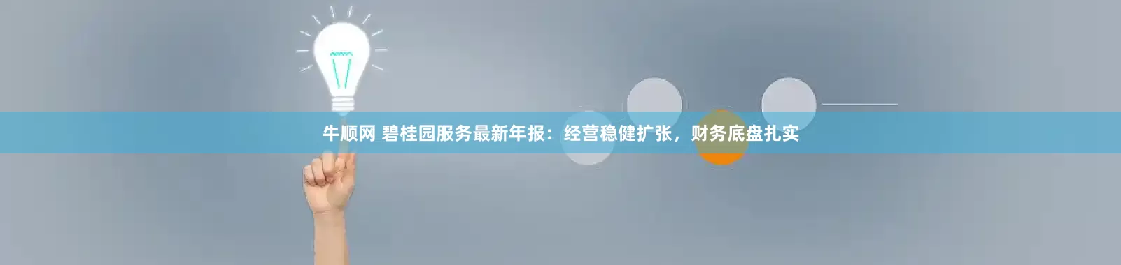 牛顺网 碧桂园服务最新年报：经营稳健扩张，财务底盘扎实